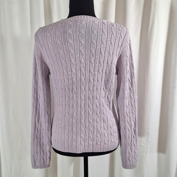 St. John’s Bay Classic Cable Knit Sweater Women’s Medium Lavender Light Purple - Picture 5 of 15